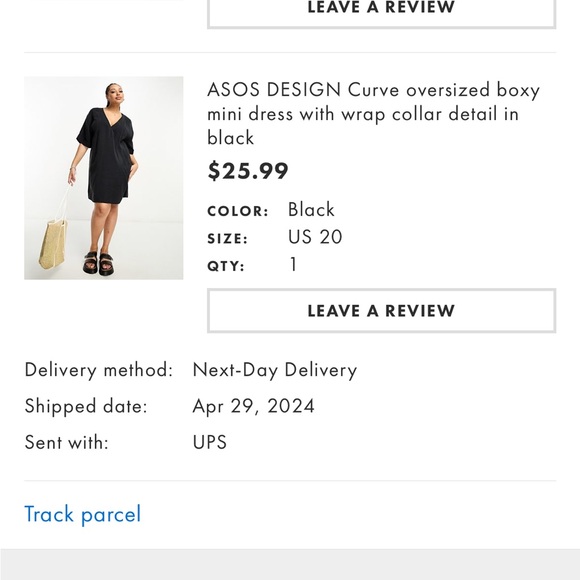 NWT ASOS CURVE Oversized Boxy Black Mini Dress 20 - Picture 4 of 4